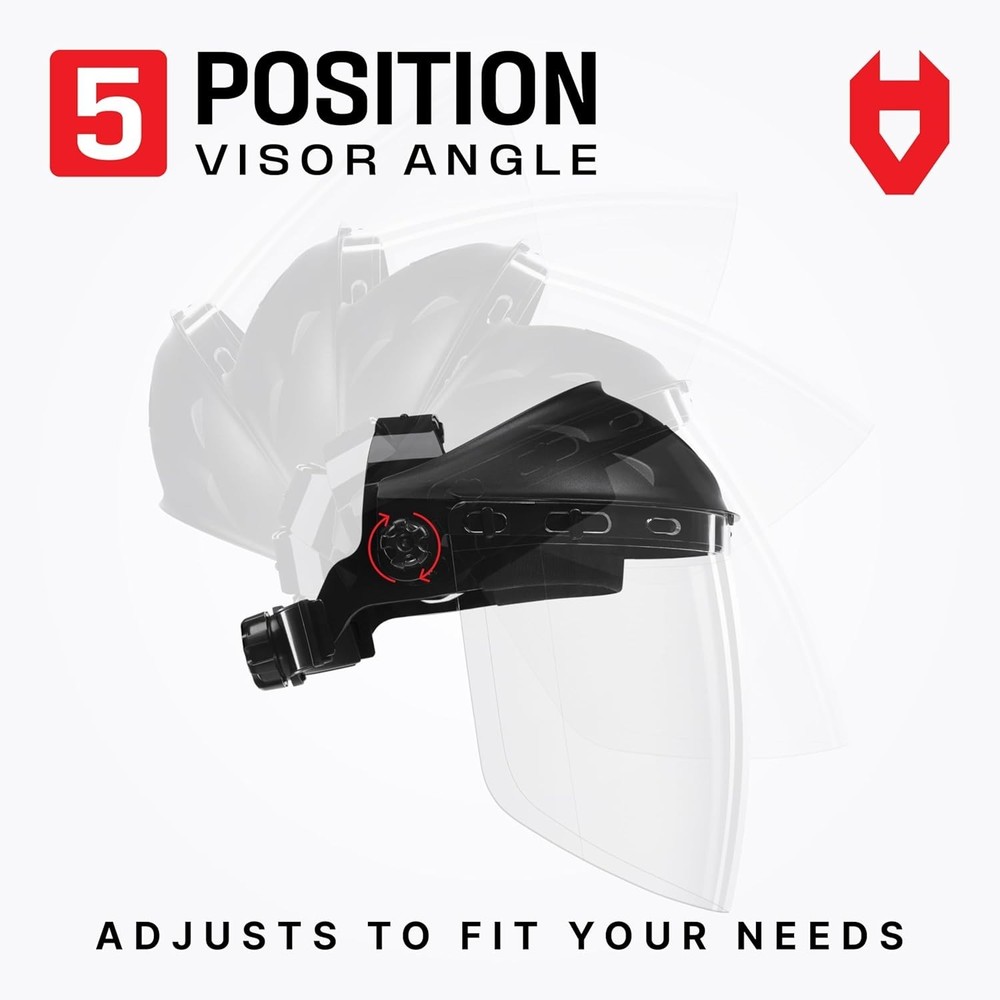 Clear Safety Face Shield for Work, Impact-Resistant, Adjustable