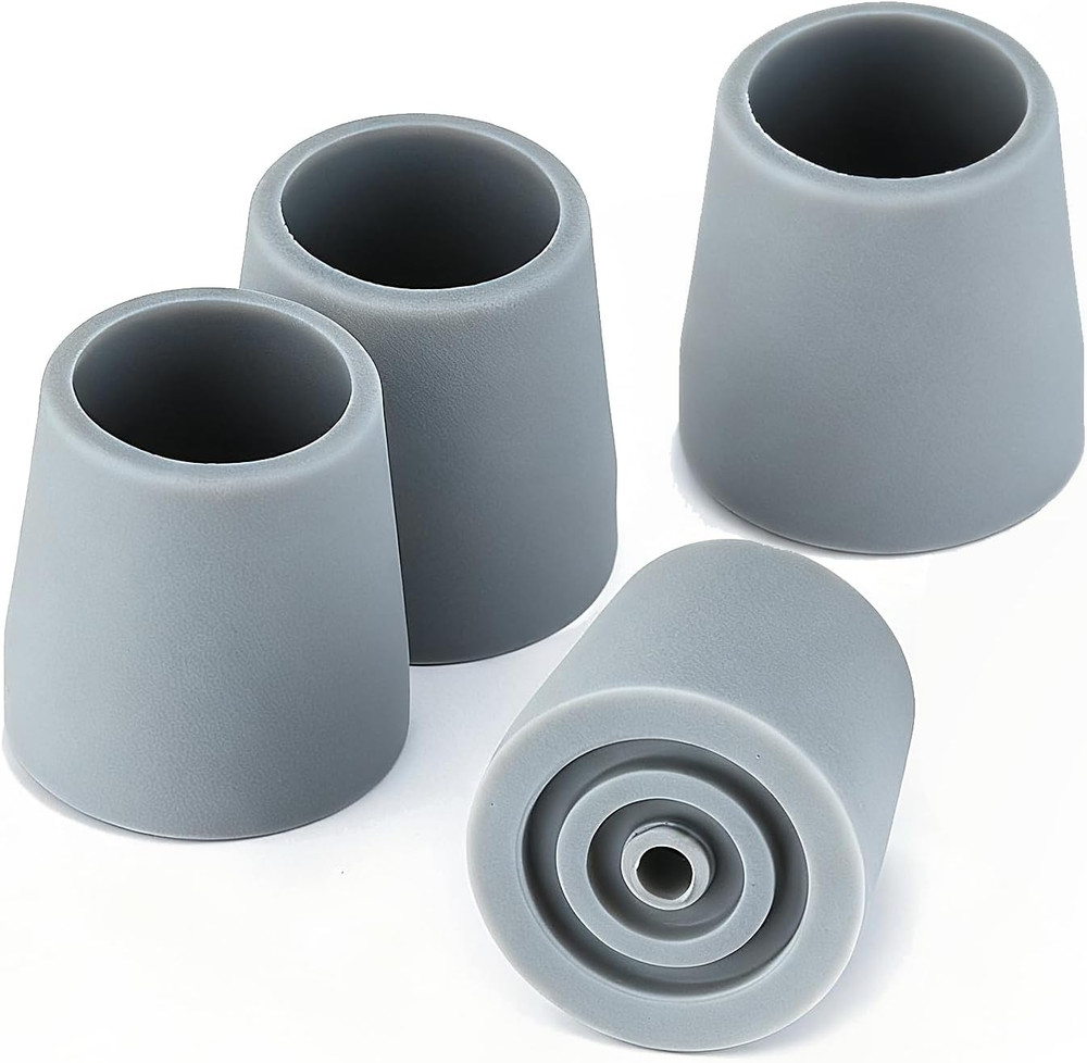 Rubber 4 Pcs Walker Tips 1 1/8'' Heavy Duty, Replacement Tips for Walkers, Commo