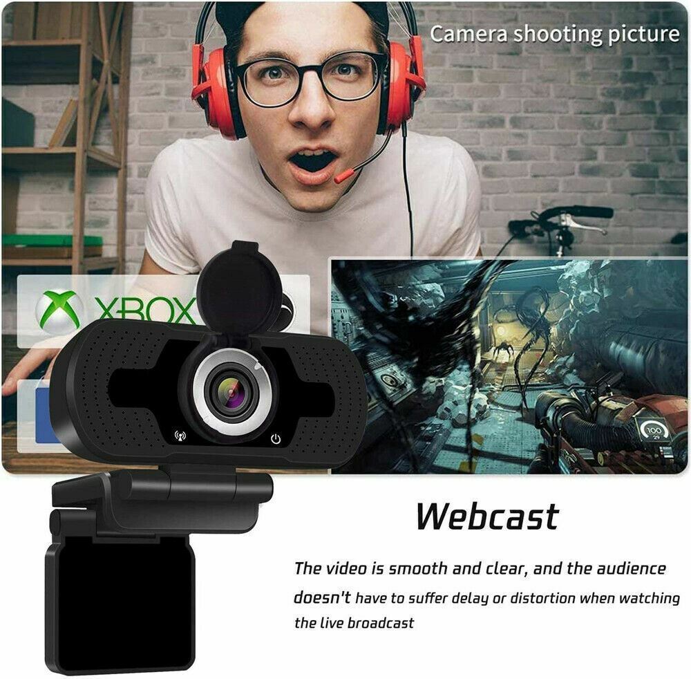 Full HD 1080P USB Webcam w/ Microphone for PC Desktop Laptop Computer Web Camera