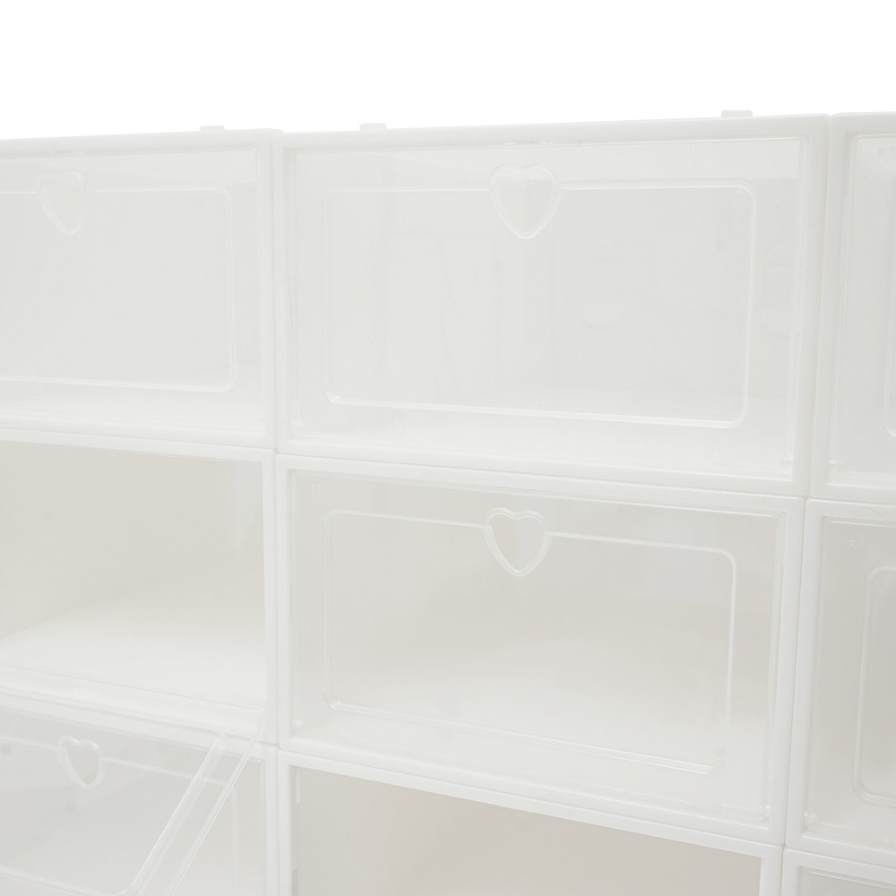 24pcs Shoe Storage Box Shoes Case Transparent Stackable Shoe Organizer Container