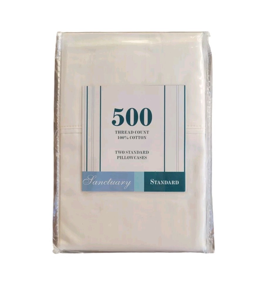 Sanctuary White 500 Thread Count Standard Pillowcase 2 Pack 20" x 30"