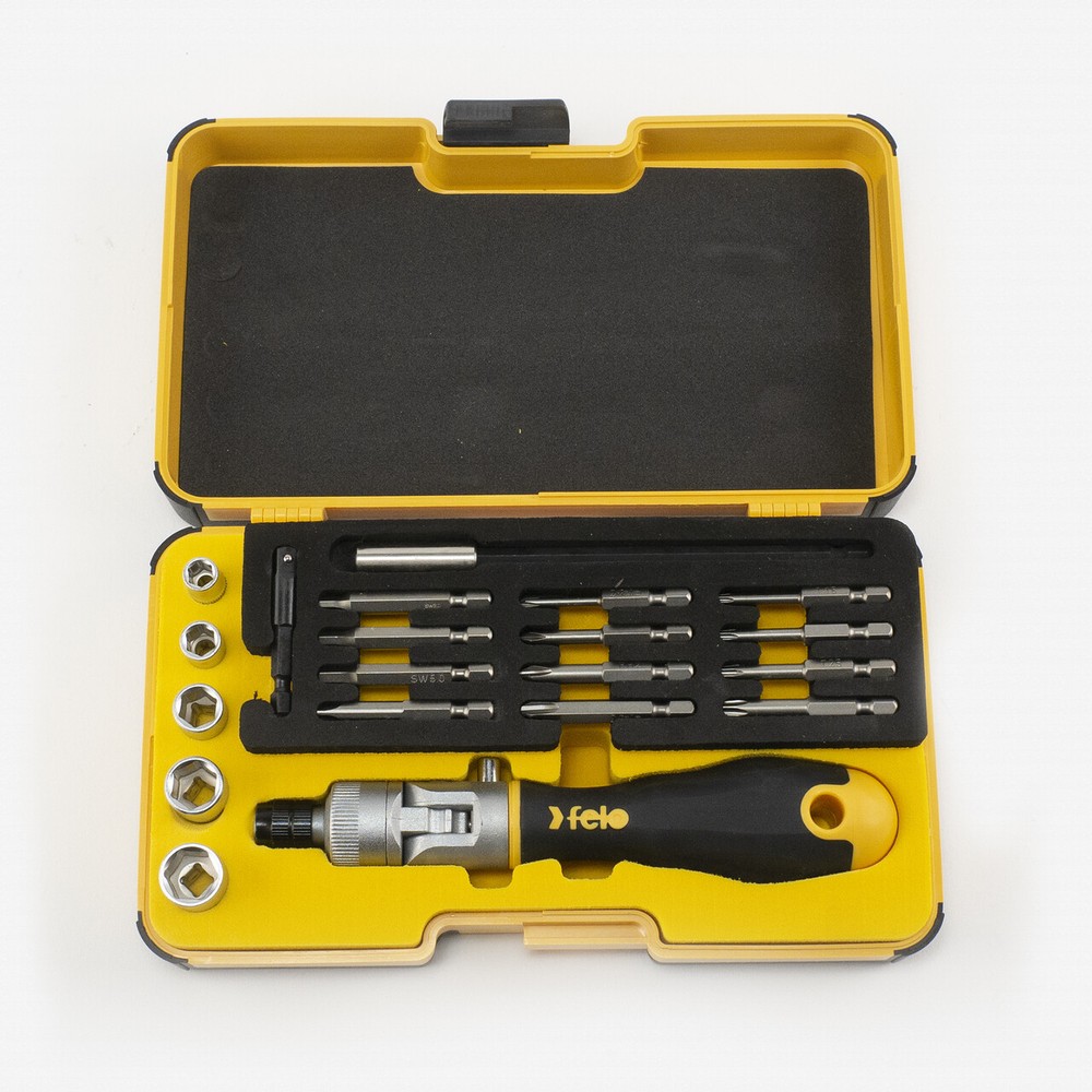 Felo Ergonic K Handle Ratcheting Screwdriver Box Set, 20 Pieces