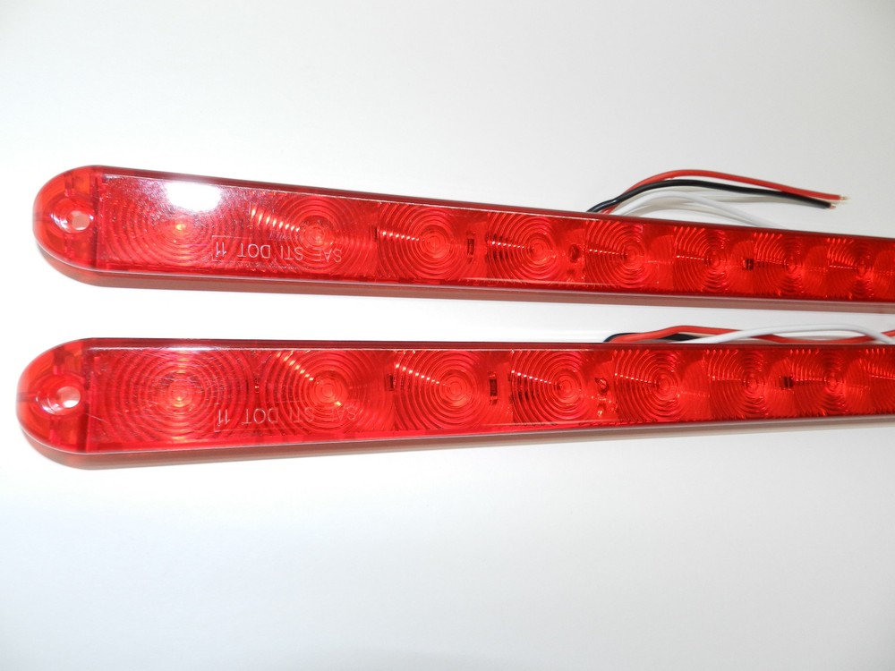 Two Red Optronics Ultrathin LED Truck Trailer Stop Tail Turn Submersible RV