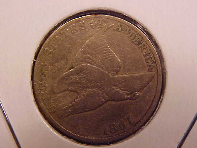 1857 FLYING EAGLE CENT - CLEANED - F - SEE PICS! - (X2312)