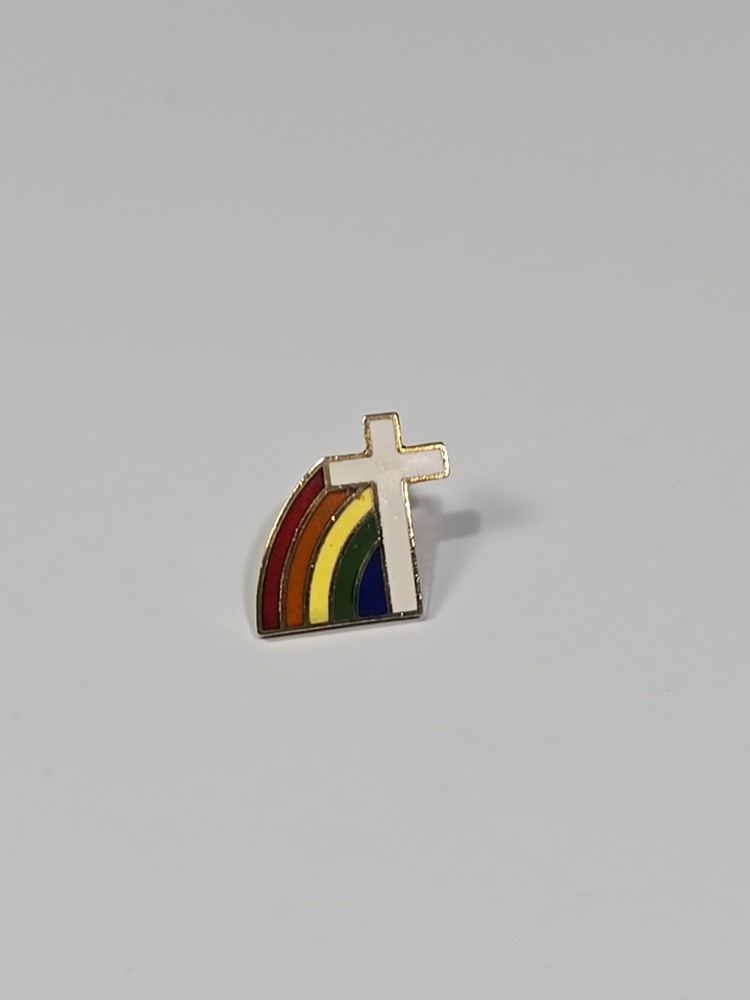 Rainbow Cross Lapel Pin