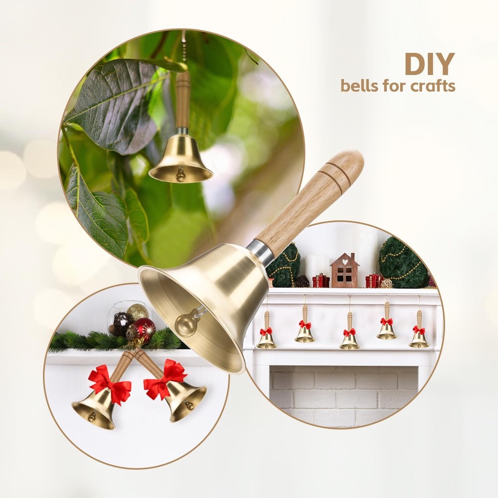 Super Loud Hand Bell - Solid Brass Call Bell for Elderly at Home, Wedding ...