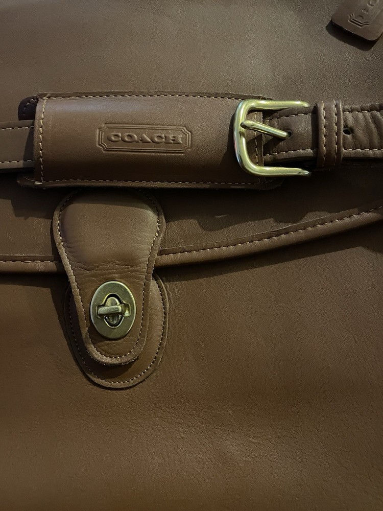 Coach Metropolitan Briefcase Bag Brown Leather Top Handle