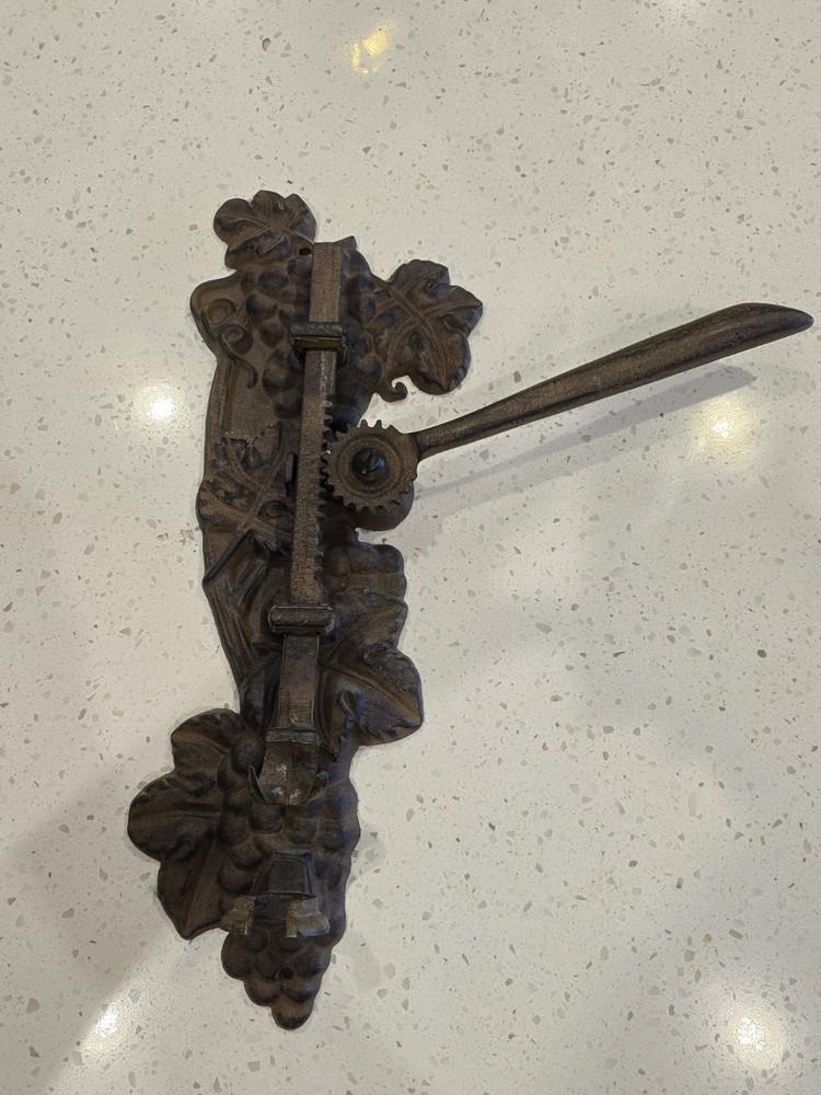 Old Cast Iron Wall Mounted Mechanical Cork Puller - Cool