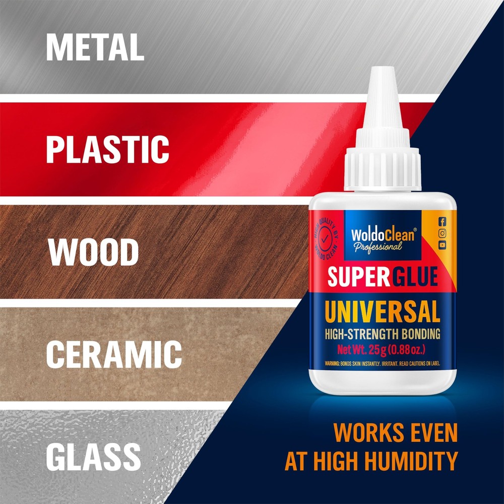 WoldoClean Super Glue All-Purpose Liquid 25g - Fast Drying Clear CA