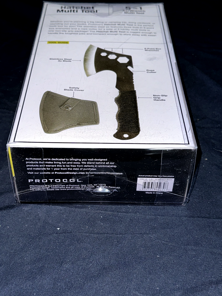 SURVIVAL TACTICAL HATCHET 5 IN 1 MULTI TOOL 11 INCH BLACK PROTOCOL