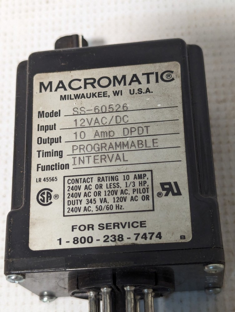 Macromatic SS-60526 Time Ranger Programmable Time Delay Relay, 12 vac\vdc