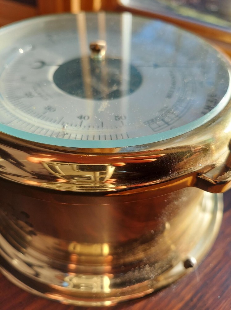 Schatz Brass Ship's Compensated Precision Barometer & Thermometer, West Germany