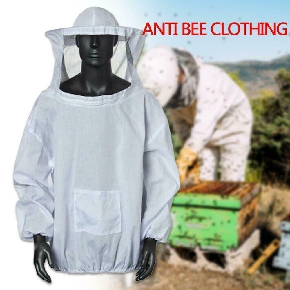Beekeeping Jacket Veil Bee Keeping Suit Hat Pull Over Smock Protective Equipment
