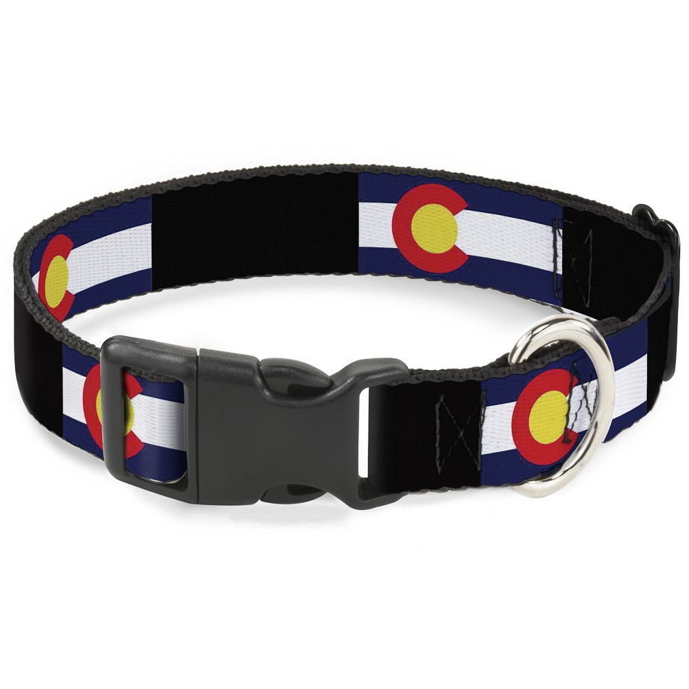 Plastic Clip Collar Colorado Flags3/Black Small 9.5-13"