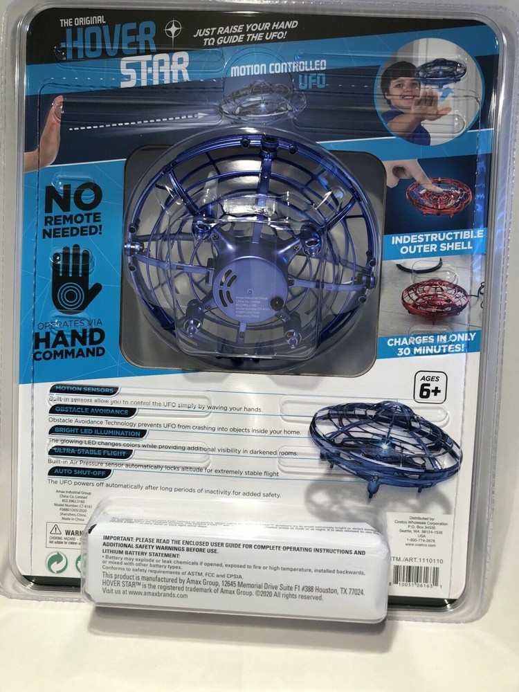 Hover Star Motion Controlled UFO Remote Hand Control Drone Blue In/Out Door New