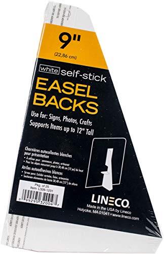 Lineco White Single Self-Stick Chipboard Easel Backs 25/Pkg-Wing, 9"