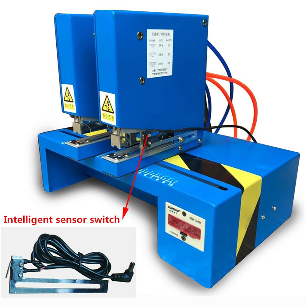220V Pneumatic Binding Machine Electric Automatic Stapler Paper Binder + Counter