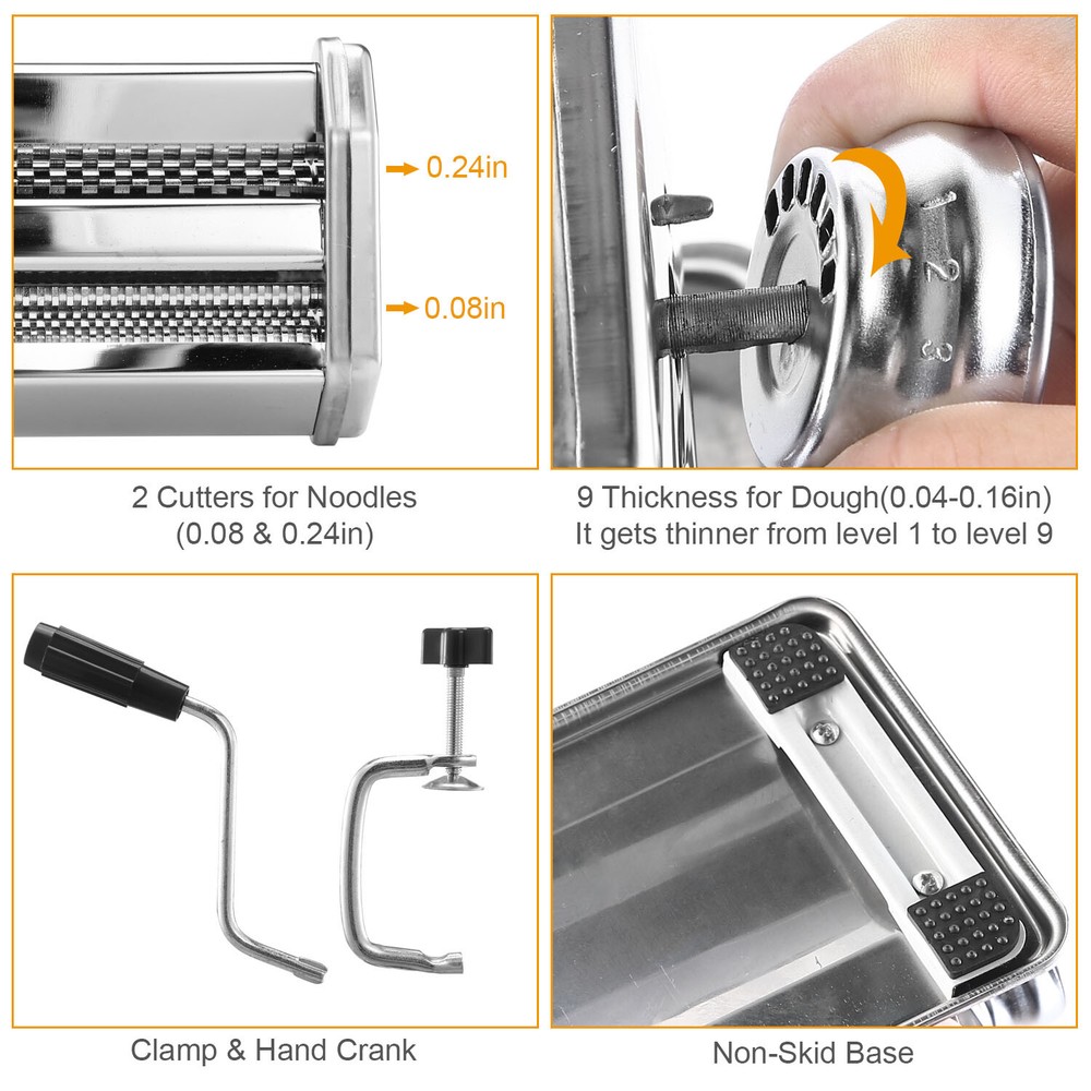 Pasta Maker Machine Adjustable Thickness Noodles Maker for Pasta, Spaghetti
