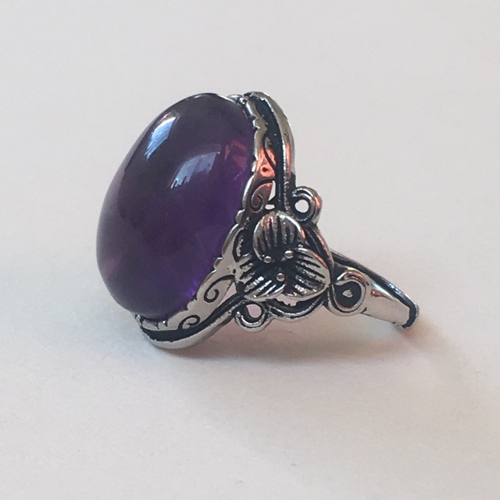 amethyst ring s925 adjustable to size 6 & 7