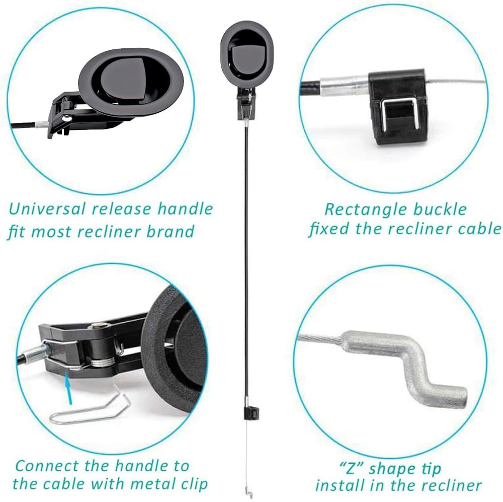 Universal Heavy-Duty Metal Sofa Chair Recliner Release Pull Handle Replacement P