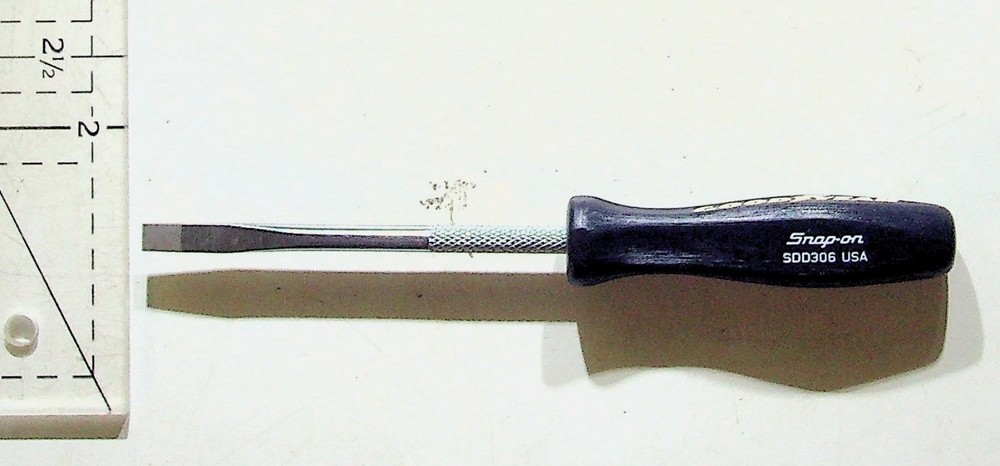 Snap-on Goodyear Flathead Screwdriver SDD306 USA Black Handle Tool