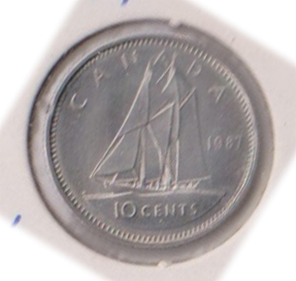 (H205-153) 1987 Canada 10c coin (FB)