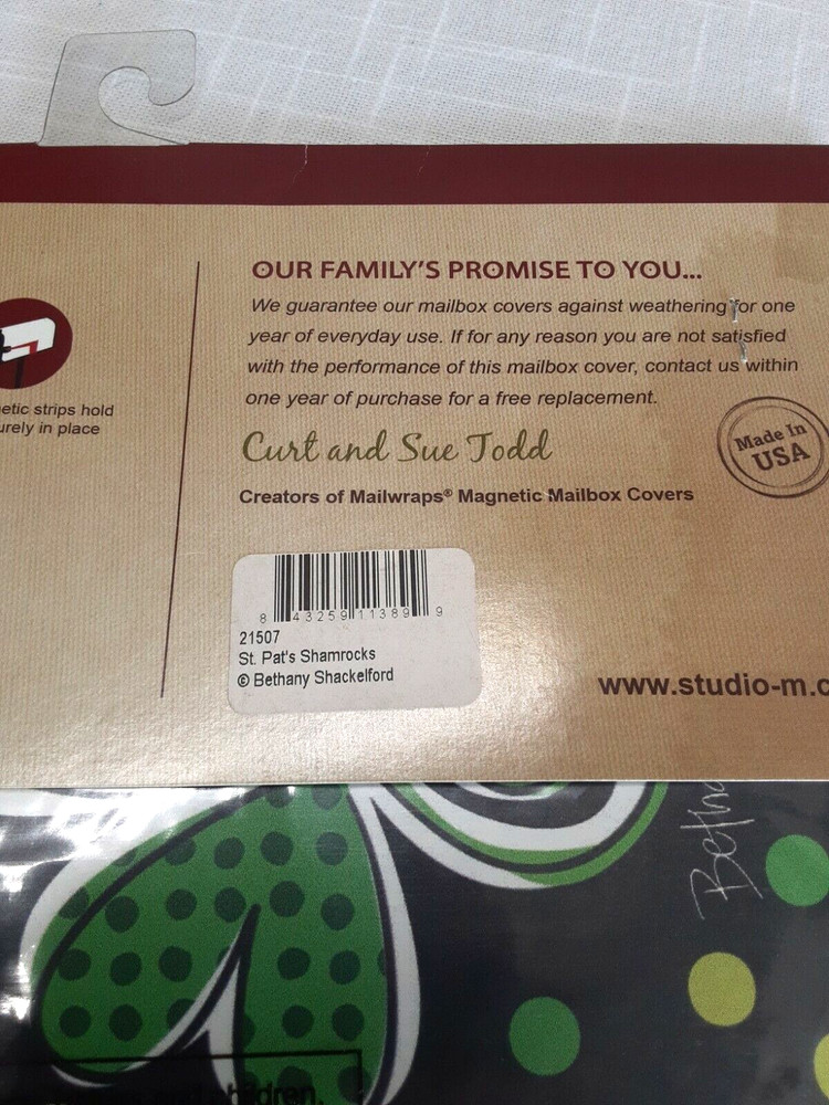 St.Patricks Day MAGNETIC MAILBOX COVER MAIL WRAPS Large NWT