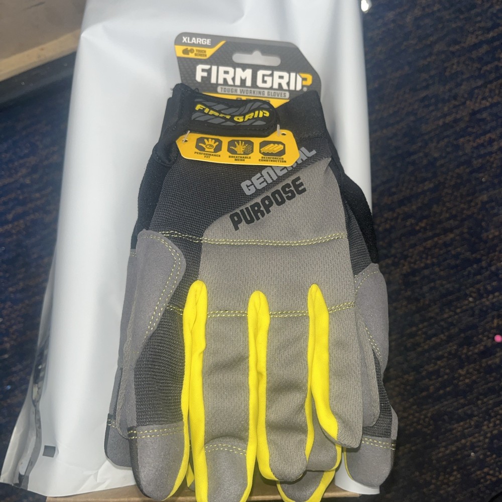 Firm Grip Tough Working Gloves, Touch Screech, 3-Pair Pack, X-Large