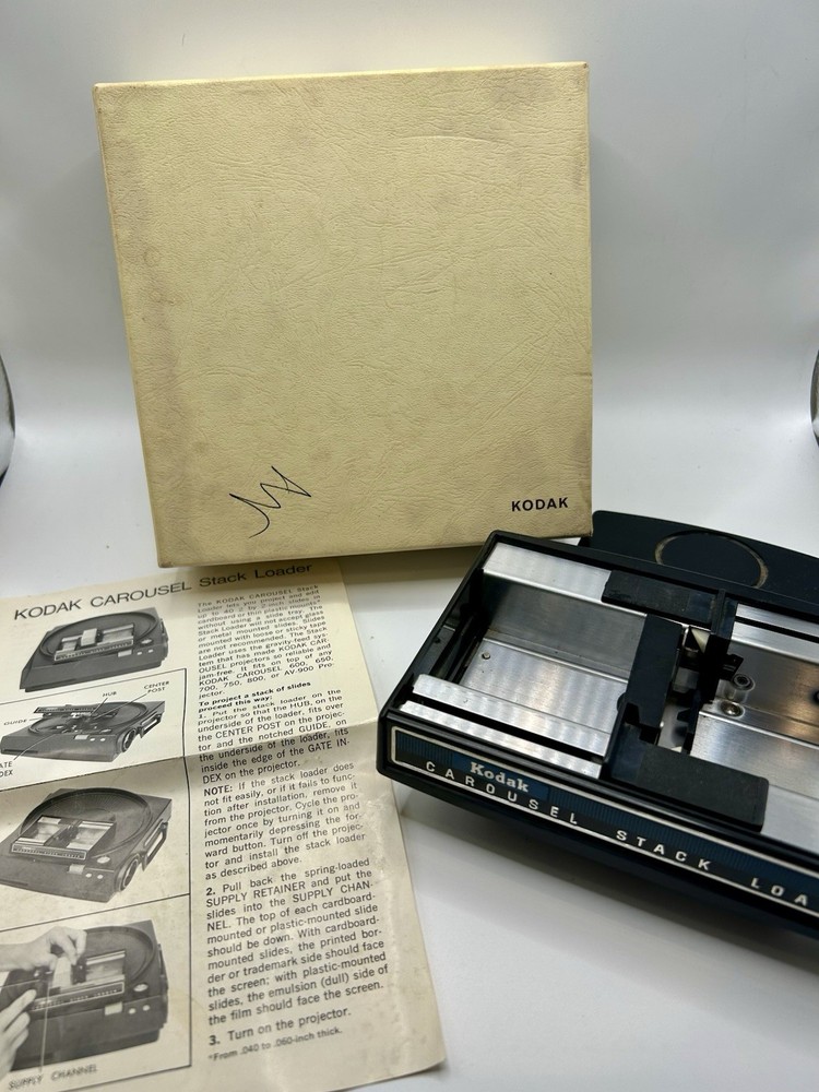 Kodak Carousel Stack Loader Slide Projector Accessory w Box Manual