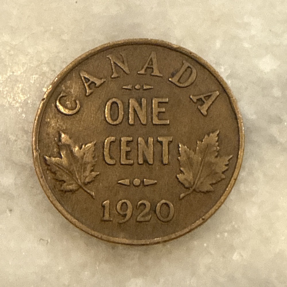 1920 Canadian Cent Chocolate Brown