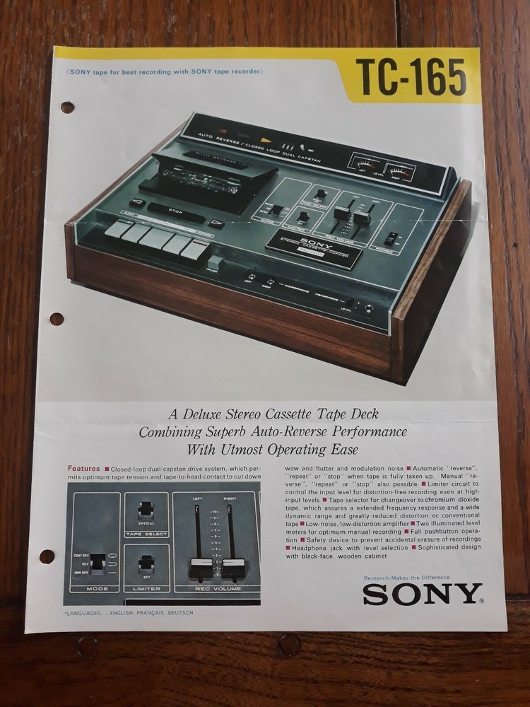 2 Sony Original Cassette Brochures 160- 165