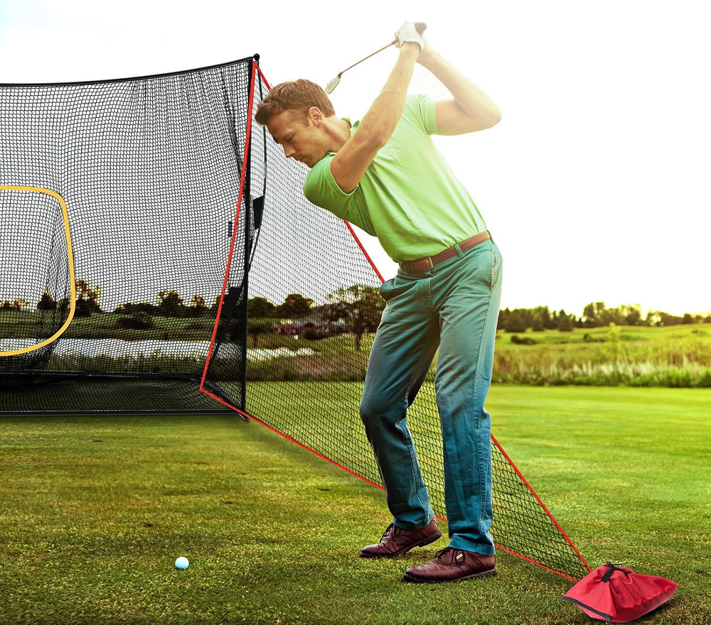 2 Pcs Golf Net Attachment for 7Ft Golf Practice Hitting Nets with 2 Sandbags Hea