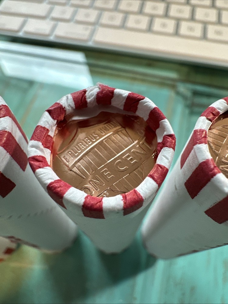 LINCOLN SHIELD CENT ROLL 50 COINS UNCIRCULATED UNKNOWN MINT. Shield On Both End.