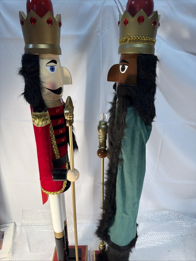 42" Christmas Black African American King Nutcracker Crown&Nutcracker Guards Set