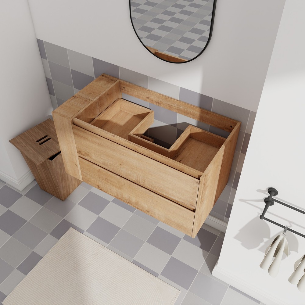 36" Wall Mounting Bathroom Vanity, Soft Close Drawer(Only Vanity, Without Basin)