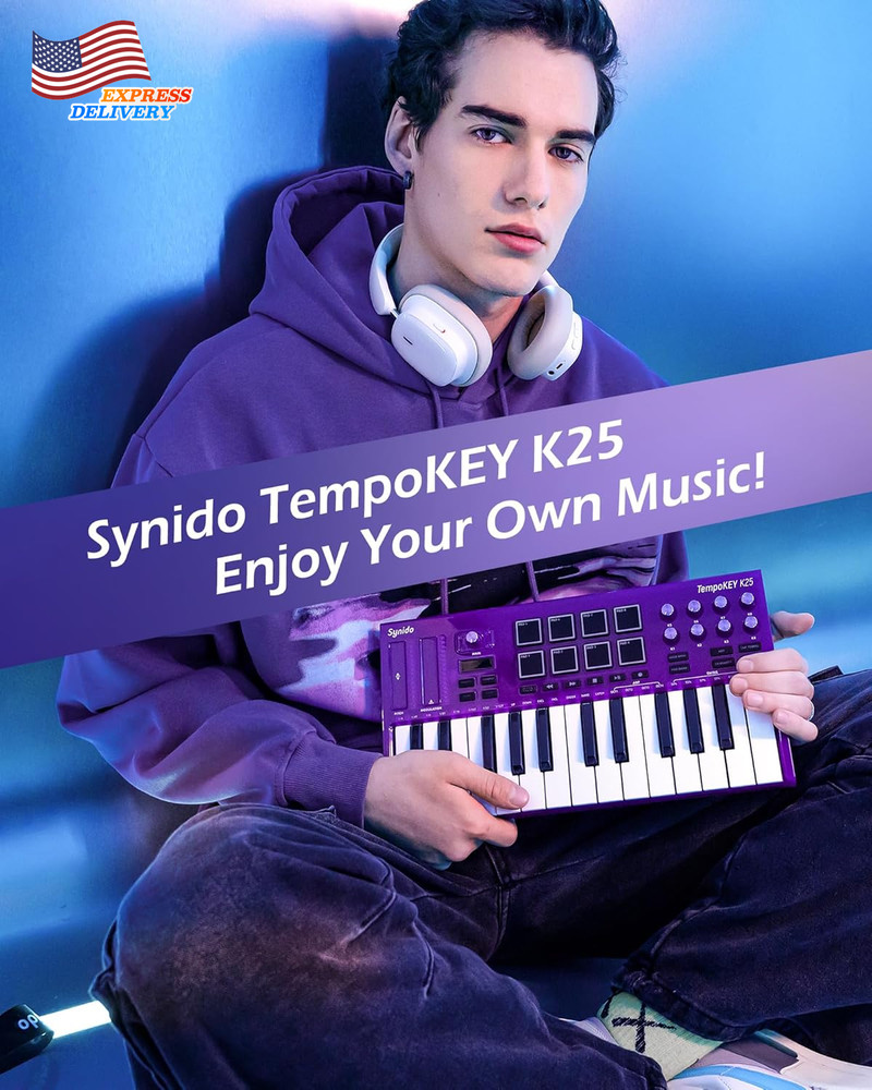 MIDI Keyboard Controller Beat Maker Machine 25 Key USB MIDI Keyboard Controller