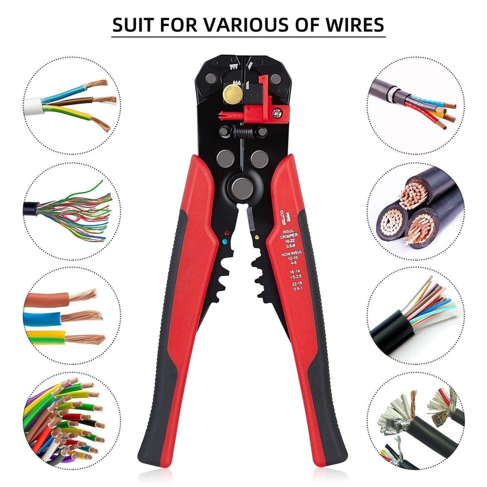 5 in 1 -Adjusting Wire Stripper Cutter,Multi-Functional Wire Crimping Tool Wi...
