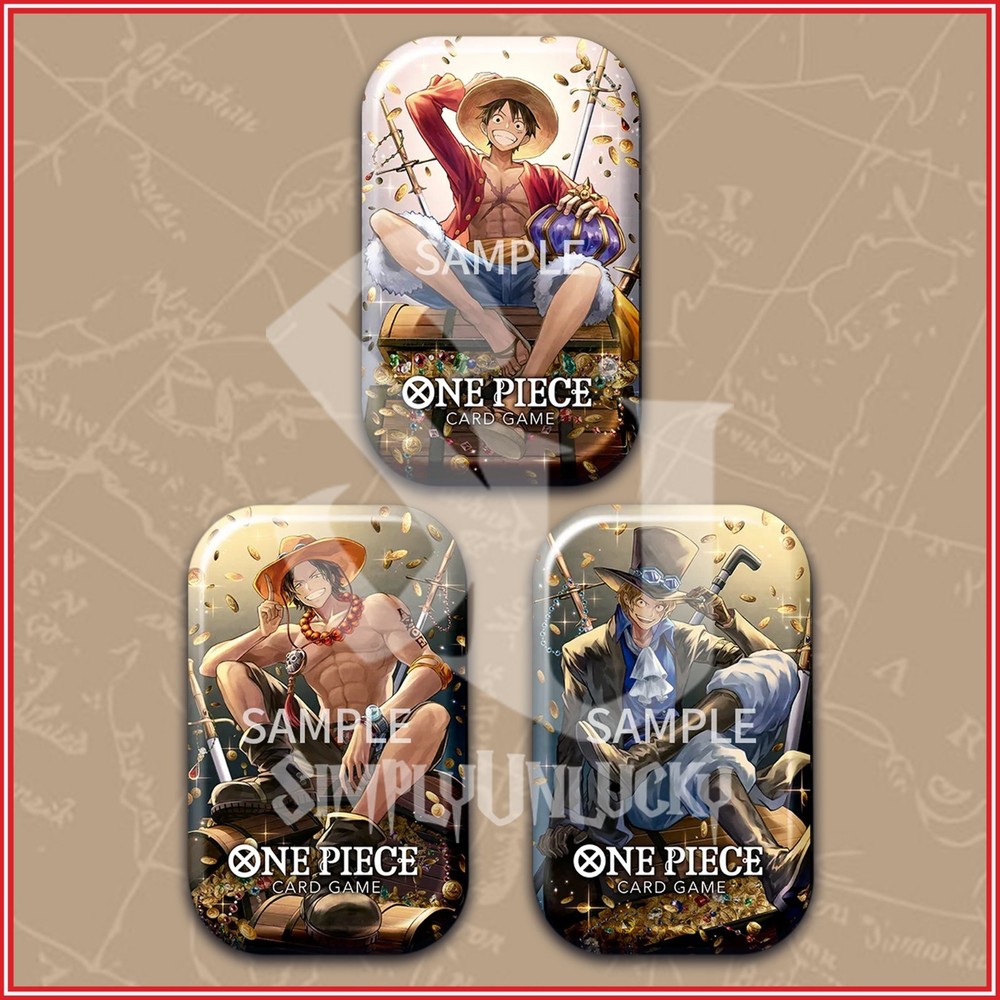 ONE PIECE ENGLISH TCG: Monkey.D.Luffy & Ace & Sabo Tin Pack Set Vol. 2 Bundle