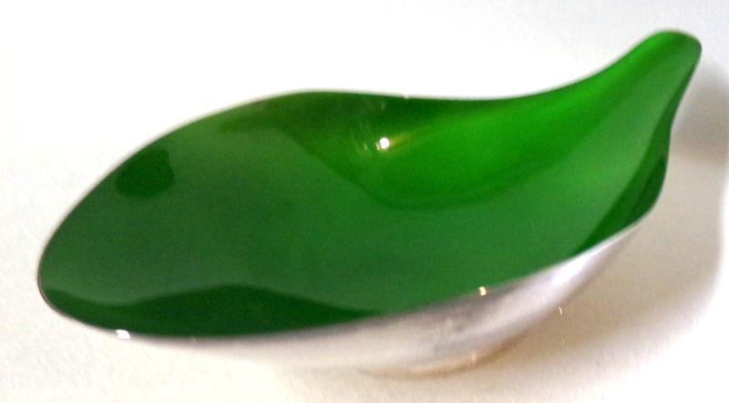 Mid Century Modern Lime Silverplate Teardrop Bowl