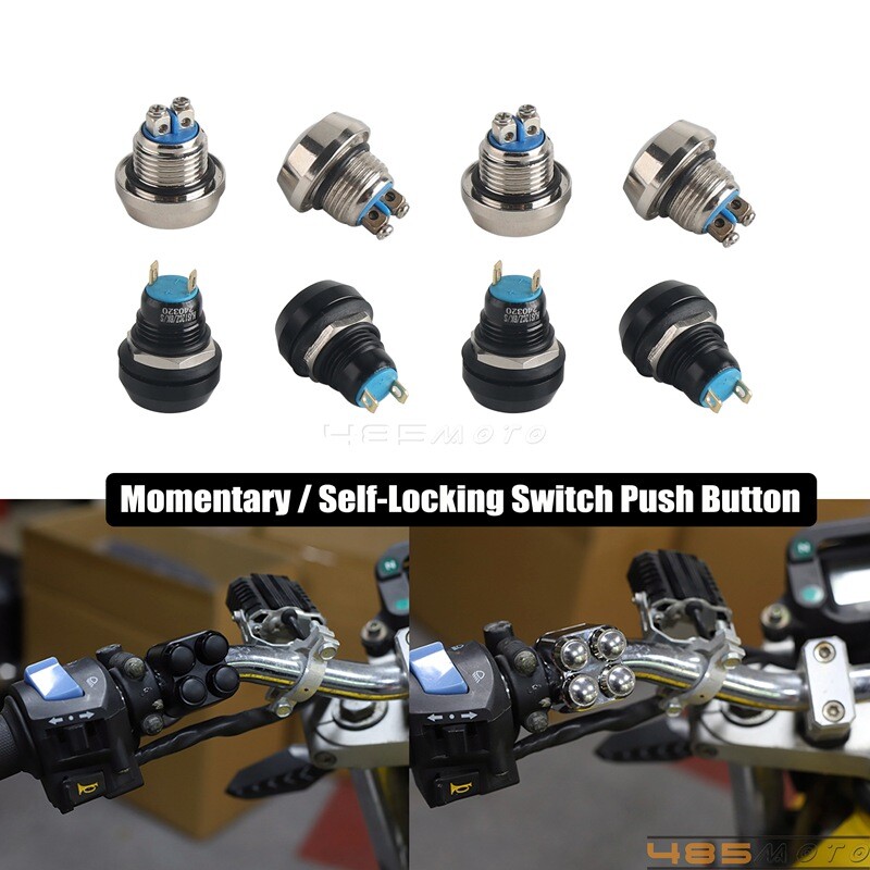 Motorcycle Switch Button Horn Latching Momentary or Self-Locking Start Button