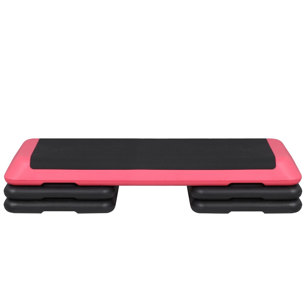 43 Inch Training Exercise Aerobic Stepper Step Platform Workout with Risers Pink