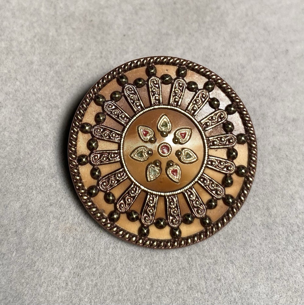 Victorian Unique Celluloid  Antique Button 1-5/8” Diameter