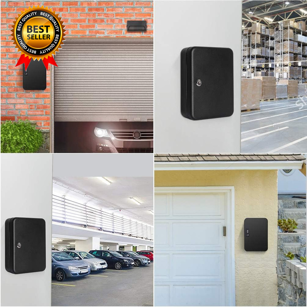 Wall Mount Key Storage Box with Code, Locking Key Cabinet Security, 48 Key