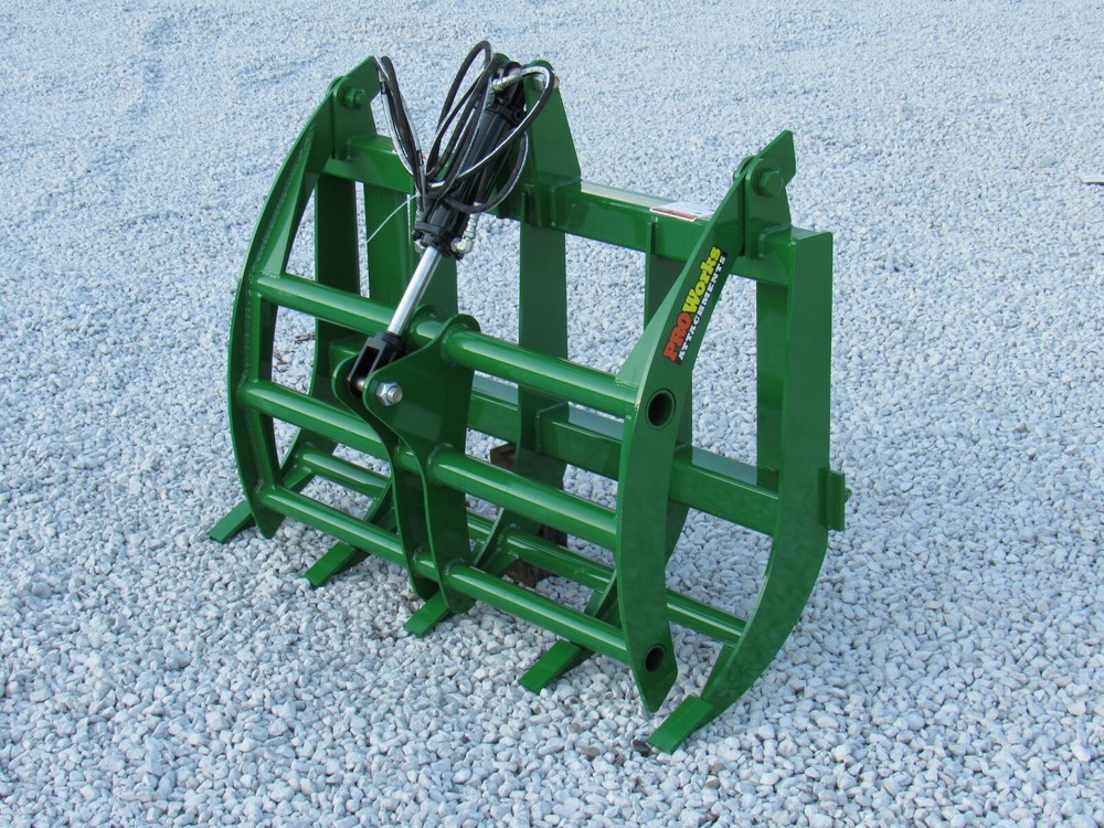 48" Root Rake Clam Grapple Attachment Fits John Deere Compact Tractor Loader