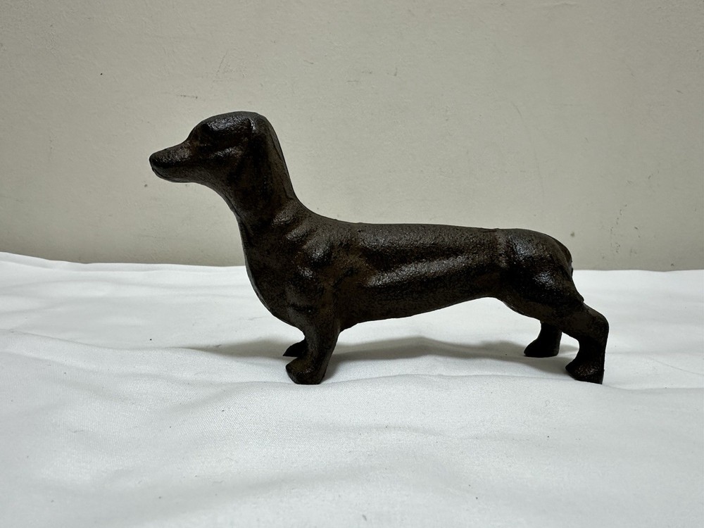SOLID Cast Iron Dachshund Dog Doorstop