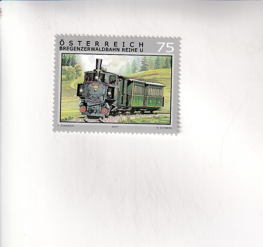 Austrian postage stamp, Bregenzerwald Railway, Series U, mint condition