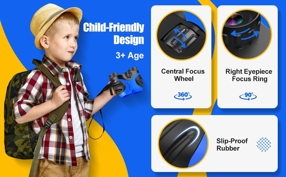 "LET'S GO! Binocular for Kids, Compact High Resolution Shockproof Binoculars