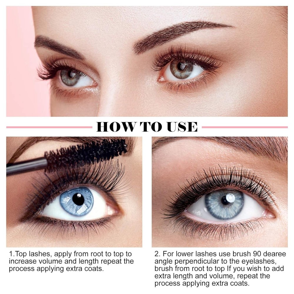 4D Fiber Mascara for Lengthening & Volumizing, Waterproof Formula