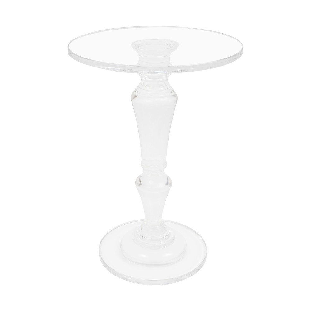 Acrylic End Table, Clear Side Table, Modern Coffee Table With Round Tabletop