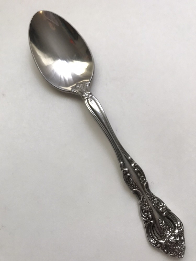 Oneida BRAHMS Stainless Pierced Black Scrolls Floral TEASPOON 6”